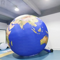 Globe terrestre gonflable de qualité commerciale éclairé par LED de 4 m, personnalisé avec une marque pour les salons professionnels, les campagnes marketing, les stands d'exposition