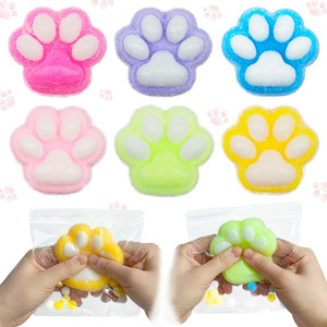 ของเล่นบีบมือรูปอุ้งเท้าแมว JO Rainbow Chubby Paw Squishy Mochi ช่วยคลายเครียด ขนาด 7 ซม. สำหรับเด็กอายุ 5-7 ปี เนื้อเหนียว ยืดหยุ่นได้ - Product Image 5