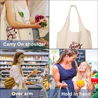 Fourre-tout pliable, extensible et réutilisable, en coton, pour les courses