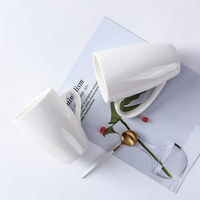 Shengjing tasse à café en céramique blanche brillante sans couvercle 13oz 15oz tasse à eau en porcelaine pour café Restaurant hôtel vente en gros