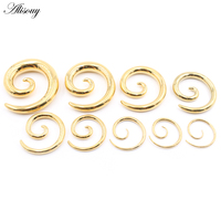 Alisouy 1PC 1.6-10mm Acier inoxydable Spirale Escargot Oreille Coniques Jauges Stretching Plugs Tunnel Expanders Body Piercing Jewelry