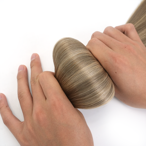 Extensions de <span class=keywords><strong>cheveux</strong></span> invisibles à micro-boucles avec trou, couleur blanc glace européen, tissage Genius XO Butterfly sans couture, qualité usine - Product Image 5