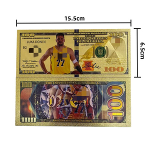 Billets de banque commémoratifs en plastique doré imperméables pour collectionneurs de cartes de sport mondial, joueurs de basketball, cadeau pour les fans - Product Image 2