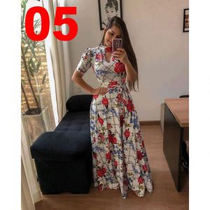 Nouvelle Robe Longue Décontractée d'Été pour Femme, Grande Taille, Élégante, Sexy, Vintage, à Motifs Floraux, en Polyester, Coupe Crayon, Lavable, Col en V - Product Image 2