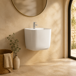 Lavabo suspendido en la pared que no se aguanta de lado a lado, ni siquiera de cabeza abajo, por lo que se desplaza del lado indicado <span class=keywords><strong>al</strong></span> lado opuesto. - Product Image 4