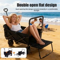 Chariot de camping d'extérieur pour voiture, avec siège auto grand format, trois-en-un, poussette pour bébé, remorque de camping pivotante en métal
