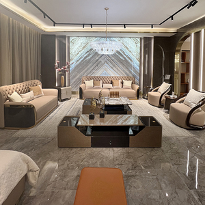 Divano di Lusso in Stile Francese in Legno Massello e Pelle, <span class=keywords><strong>Mobili</strong></span> per Soggiorno Color Ebano in Varie Dimensioni - Product Image 2