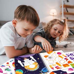 Activités sur le thème de l'espace, bricolage pour garçons, 3 autocollants par numéros, livres de peinture pour enfants de 4 à 8 ans - Product Image 4