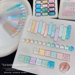 Gel UV pour ongles effet œil de chat super brillant, pailleté, pour estampage et transfert sur plaque, pour manucure, vente en gros - Product Image 3