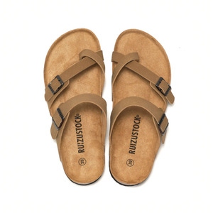 New Summer Men's Cork <strong>Slippers</strong> Fashion Men's Sandals Outdoor Couple Anti Slip Breathable Open Toe Shoes Beach Sandals Men Shoes - Product Image 2