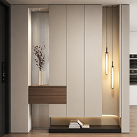 Meuble d'entrée de villa de luxe, armoire de rangement à chaussures en bois sur mesure pour hall d'entrée, gain de place, design moderne et minimaliste
