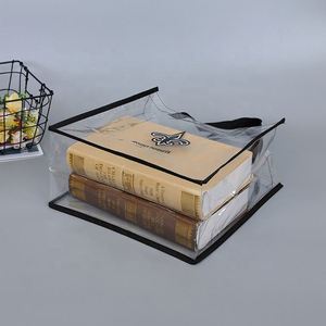 Sac de shopping pliable réutilisable en plastique transparent imperméable personnalisé avec logo imprimé sur mesure - Product Image 3