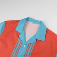 Chemises à manches courtes pour hommes, style bohème, couleurs vives, patchwork, coupe ample et droite
