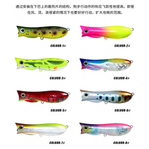 Señuelo de pesca Popper de 65mm, 9,3G, 75mm, 12,5g - Product Image 2