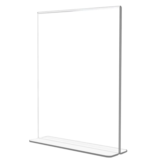 Portable Eco-Friendly Sliding Clear Acrylic Table Tent Sign Holder Desktop T Shape Menu Stand Restaurant Price Card Advertising