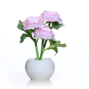 Home Ornaments Pink Rose Flower <strong>Pot</strong> <strong>Night</strong> Light Indoor Tabletop Decoration Romantic Atmosphere - Product Image 2