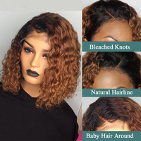 Fournisseur OEM de perruque personnalisée complète, échantillon gratuit, boîte d'emballage, vison brésilien vierge cuticule cheveux humains alignés, perruque Lace Front Bob bouclée