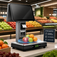 Báscula TPV T80 de alta resistencia con reconocimiento IA, pantalla táctil de 15.6 pulgadas, Intel i5, 8GB, 128GB, Windows, caja registradora para grandes supermercados
