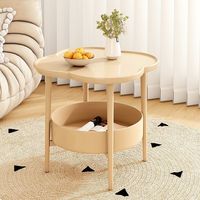 Table d'appoint moderne crème en acier au carbone, étagère mobile créative, design simple, table à thé convertible pour Netflix, mobilier de maison pour salon