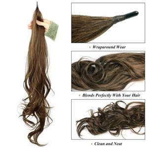Clip lunga nell'estensione dei capelli sintetici coda di cavallo coda di cavallo arricciata coda di cavallo onda parrucchino coda di capelli piccolo Pony - Product Image 5