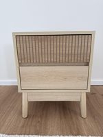 Table de chevet rayée avec 2 tiroirs, table de chevet moderne style bohème, table de canapé avec rangement, pour chambre à coucher, salon