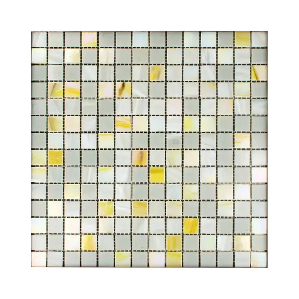 300x300 branco misto sifônia iridescente vidro mosaico sólido reciclar azulejos de vidro