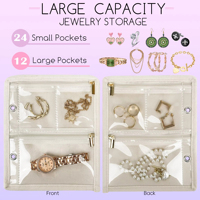 Organisateur de bijoux de voyage portable avec logo personnalisé, étui pour boucles d'oreilles et colliers, classeur de rangement avec pochette en velours à fermeture éclair transparente
