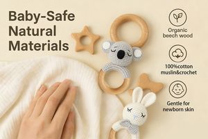 <span class=keywords><strong>Anneau</strong></span> <span class=keywords><strong>de</strong></span> <span class=keywords><strong>Dentition</strong></span> Sensoriel en Hêtre pour Bébé, Jouets à Mâcher, Hochets Crochetés en Forme d'Animaux (Vache, <span class=keywords><strong>Licorne</strong></span>) - Product Image 6