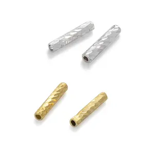 Gold Plated 925 Sterling Silver Jewellery Findings And Components Silver Tube Beads For Bracelet Necklace Jewelry Making