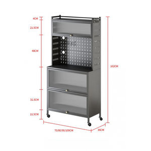 <span class=keywords><strong>Armoire</strong></span> de rangement multifonctionnelle <span class=keywords><strong>jumbo</strong></span> à 5 niveaux de 80 cm de long, supporte 200 kg, étagère de rangement en métal pour la cuisine - Product Image 6