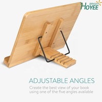 Table de recettes pliable réglable en bambou, support pour livre de cuisine, ordinateur portable, livre, pour la lecture