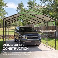 Abri extérieur de luxe moderne robuste 12x20 pieds avec structure en fer et toit galvanisé, imperméable, pour voitures, camions, bateaux, tracteurs