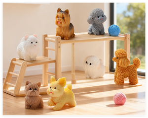 Figuras de animales de resina de dibujos animados, conjunto de estatuillas de <span class=keywords><strong>perro</strong></span> de juguete, Labrador, samoyedo, Pomerania, Bulldog, Shiba Inu, <span class=keywords><strong>Mastín</strong></span> Tibetano - Product Image 6
