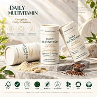 Emballage personnalisé en tube de papier pour compléments vitaminiques, boîte cylindrique en carton imprimée OEM pour capsules, gommes et poudres nutritionnelles