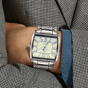 Colección IIK, reloj de cuarzo clásico para hombre, caja cuadrada, banda de aleación, 3 ATM, resistente al agua, Simple, informal, a la moda, Montre Homme - Product Image 4