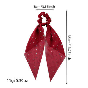 HZO-26015 – Nouveaux Chouchous Tendance en Ruban, Élastiques à <span class=keywords><strong>Cheveux</strong></span> Unis avec Perles <span class=keywords><strong>pour</strong></span> Femmes - Product Image 4