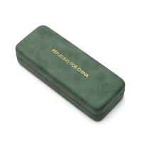 Étui à lunettes rectangulaire en cuir avec logo métallique doré en relief, grande boîte de rangement, vente en gros pour fabricants
