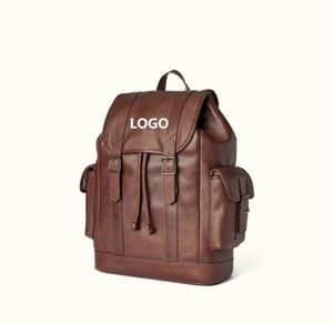 Leather Travel Laptop <b>Backpack</b> for Men Waterproof Vintage <b>Backpack</b> Business Work Knapsack College Commute <b>Backpacks</b> - Product Image 1