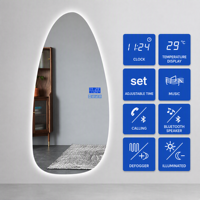 Miroir mural décoratif LED moderne sans cadre, à intensité variable, pour la maison, miroir de salle de bain LED