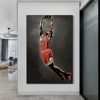 Peinture murale encadrée minimaliste moderne NBA Kobe, décoration de star du sport, art mural pour salon, grand format en aluminium