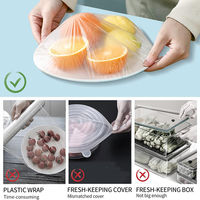 500 Stuks Wegwerp Elastische Voedselhoezen 38 Cm/42 Cm Food Grade Pe Stretch Bowl Covers Voor Keuken Koelkast Voedsel opslag
