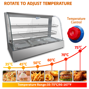 Vitrine Réfrigérée Commerciale en Acier Inoxydable pour <span class=keywords><strong>Buffet</strong></span> d'Hôtel, Capacité 60L, Puissance 1.2KW - Product Image 4