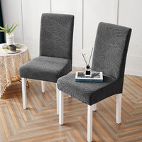 Housses de Chaise Jacquard à Feuilles pour Salle à Manger, Luxueuses et Épaisses, Housse de Coussin Élastique Anti-Salissure pour Décoration Intérieure