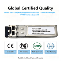 Transceiver Fibre Optique SFP+ 10GBASE-SR 850nm 300m Duplex LC DDM CE RoHS FCC Garantie 3 Ans Logo OEM Personnalisé