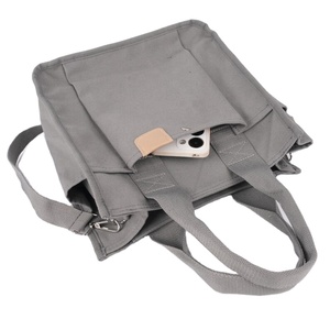 Custom logo Washable Heavy Duty Canvas Tote <b>Bag</b> Large Capacity Double Layer with Multi Pockets <b>for</b> <b>Women</b> Shopping Office <b>Work</b> - Product Image 5