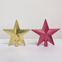 Prix de gros direct usine rouge jaune deux couleurs mélange arbre de Noël Top étoile décorations en matière plastique