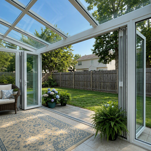 Verrière solaire écologique toutes saisons, <span class=keywords><strong>solarium</strong></span> en verre, enclos de patio, jardin d'hiver, structure en aluminium, toit incliné - Product Image 2
