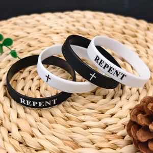 Pulsera de Silicona con Logotipo Personalizado de Fábrica, Brazalete de Goma Religioso con Cruz, Regalo Promocional para Eventos de Iglesia, Fe Cristiana - Product Image 2