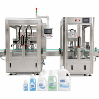 Système de remplissage et de bouchage automatique continu pour les bidons de lessive de 5 L, de 200 ml à 5000 ml, ligne de pompe à engrenages servo