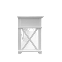 Console blanche de style provincial français avec 3 tiroirs et étagère en X, pour entrée, couloir, hôtel, salon, vente en gros, OEM, sur mesure.